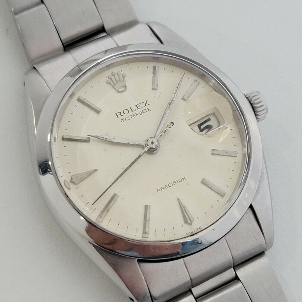 Mens Rolex Oysterdate Precision Ref 6694 34mm 1960s Manual Wind Vintage RA207S