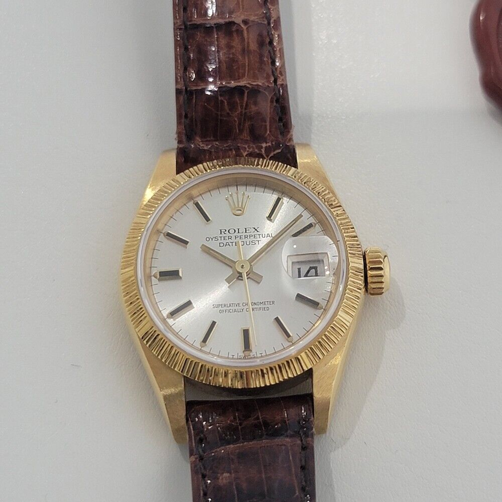 Ladies Rolex Oyster Datejust 69278 26mm Solid 18k Gold Automatic tag 1980s RA329