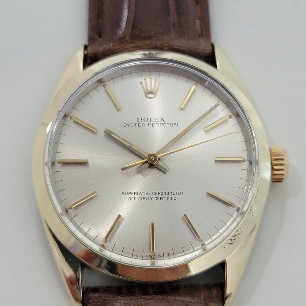 Mens Rolex Oyster Perpetual 1024 34mm Gold Capped Automatic Swiss 1960s RA374B