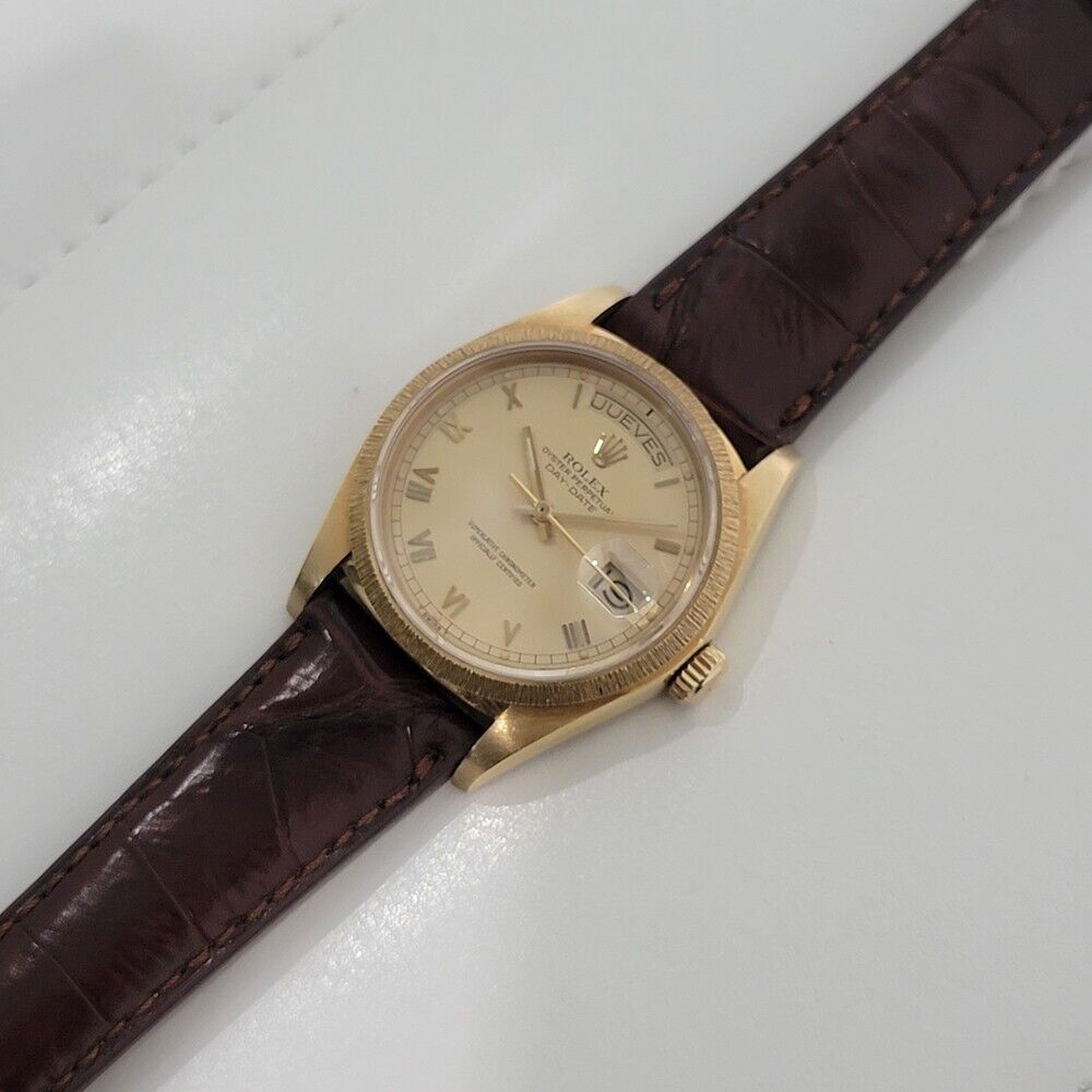 Mens Rolex Day Date President 18078 18k Solid Gold Automatic 1970s Luxury RA409