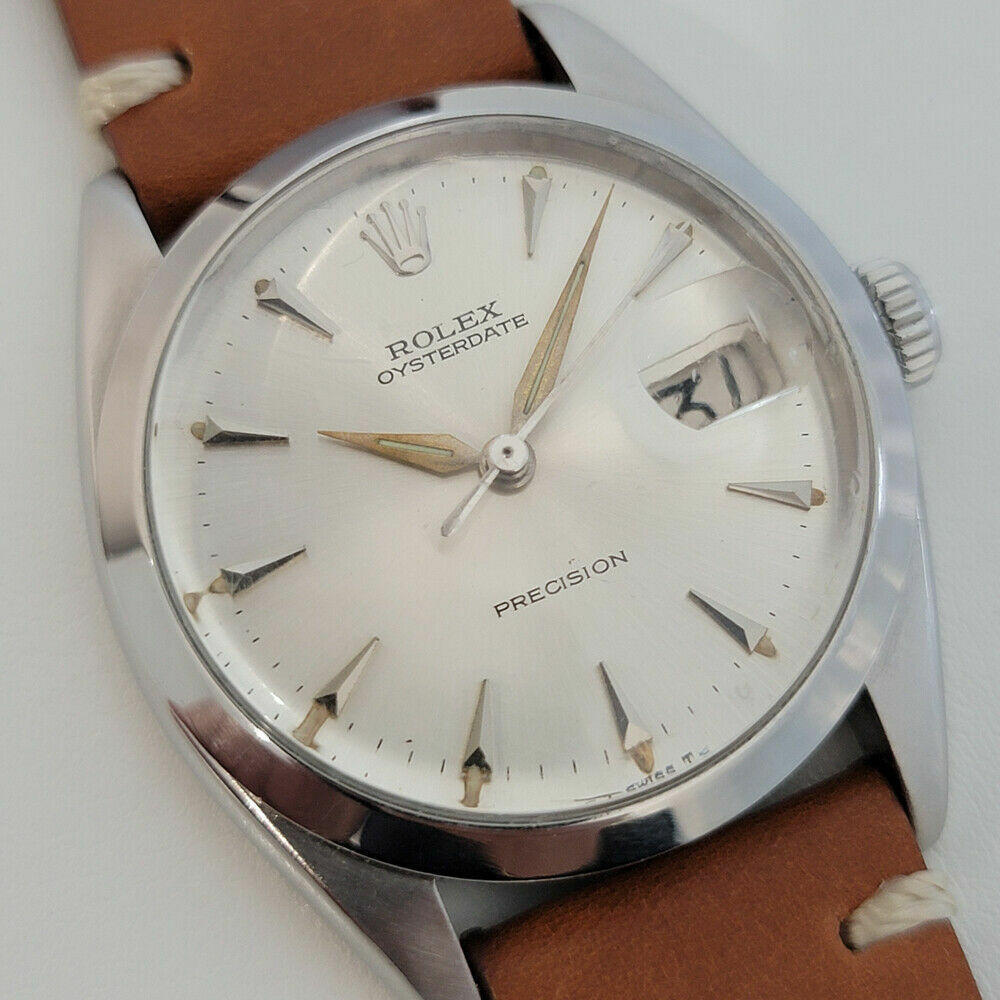 Mens Rolex Oysterdate Precision 6694 34mm 1960s Manual Wind Swiss Vintage RA222T