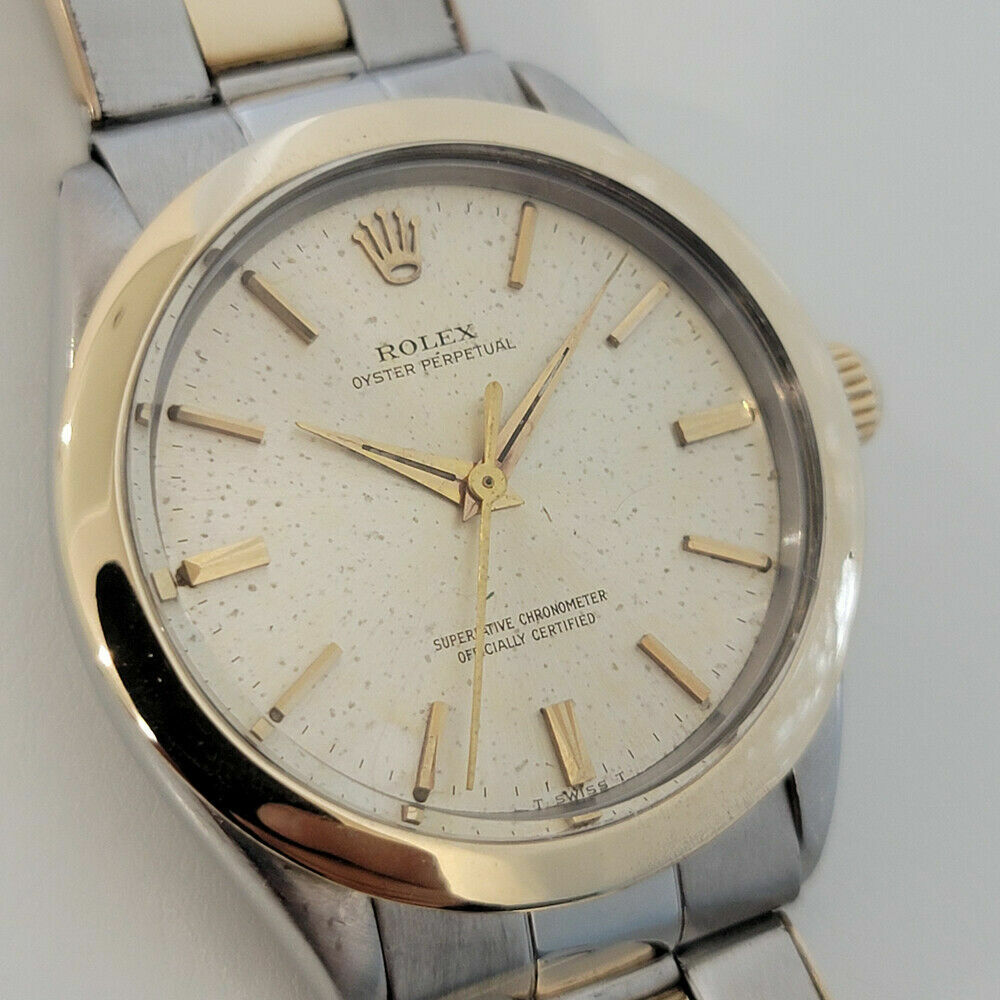 Mens Rolex Oyster Perpetual Ref 1005 14k Gold SS 1960s Automatic Vintage RJC204