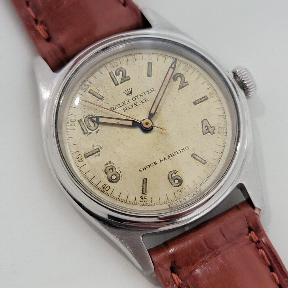 Mens Rolex Oyster Royal Ref 4444 32mm Manual Wind 1940s Swiss Vintage RA159T