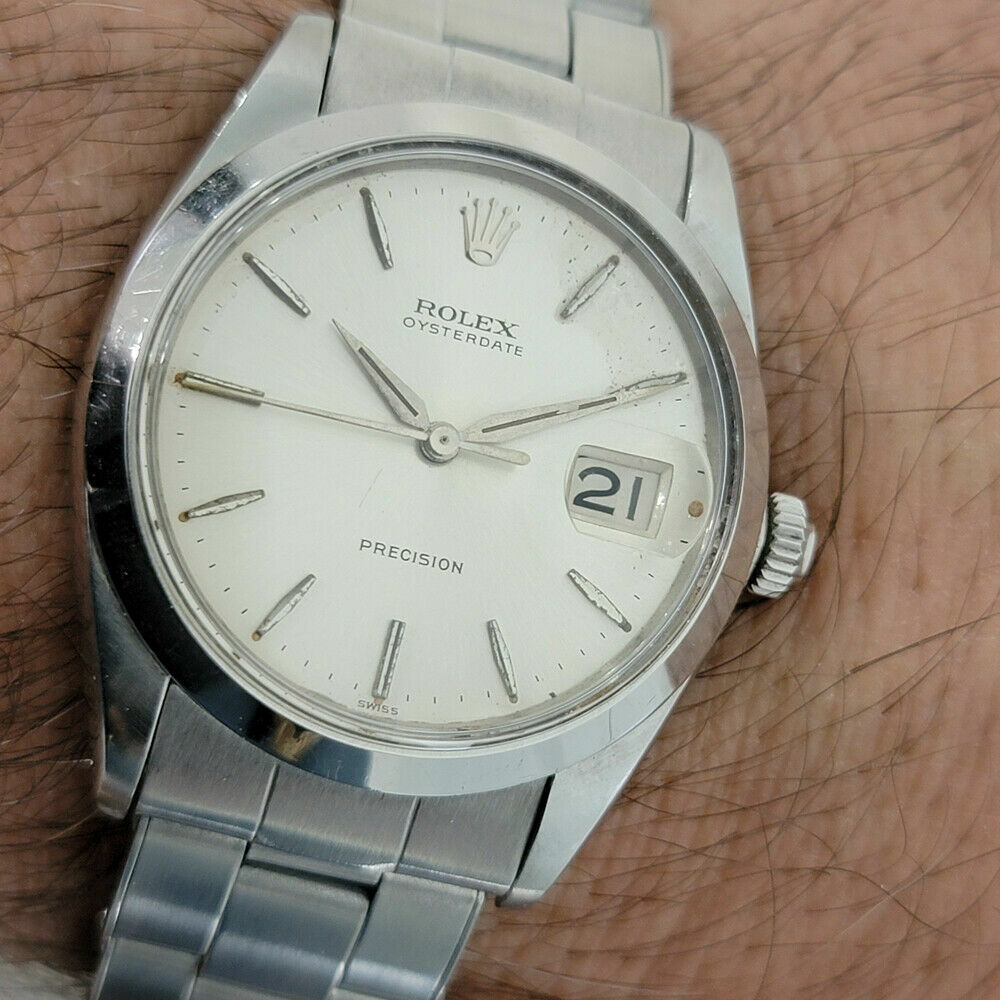 Mens Rolex Oysterdate Precision Ref 6694 34mm 1960s Swiss Manual Wind RJC197