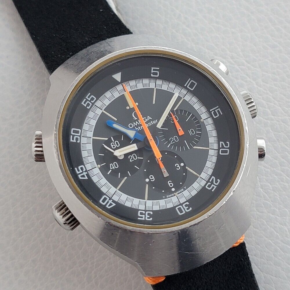 Mens Omega Flightmaster GMT 1970s Chronograph Manual Wind Swiss Vintage JM8