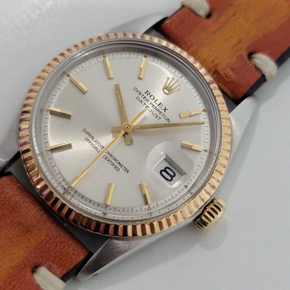 Mens Rolex Oyster Datejust Ref 1601 36mm 18k SS 1970s Automatic Vintage RJC132T