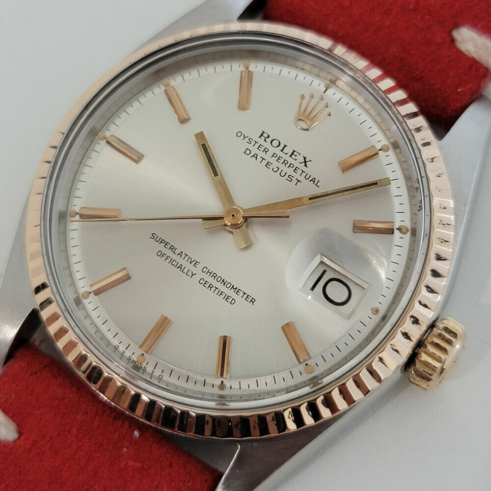 Mens Rolex Oyster Datejust 1601 36mm 18k SS 1960s Automatic Vintage Swiss RJC159