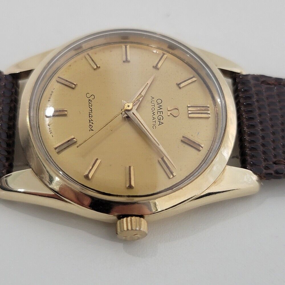 Mens Omega Seamaster Ref 2975 35mm 18k Gold Automatic 1950s Swiss Vintage RA406