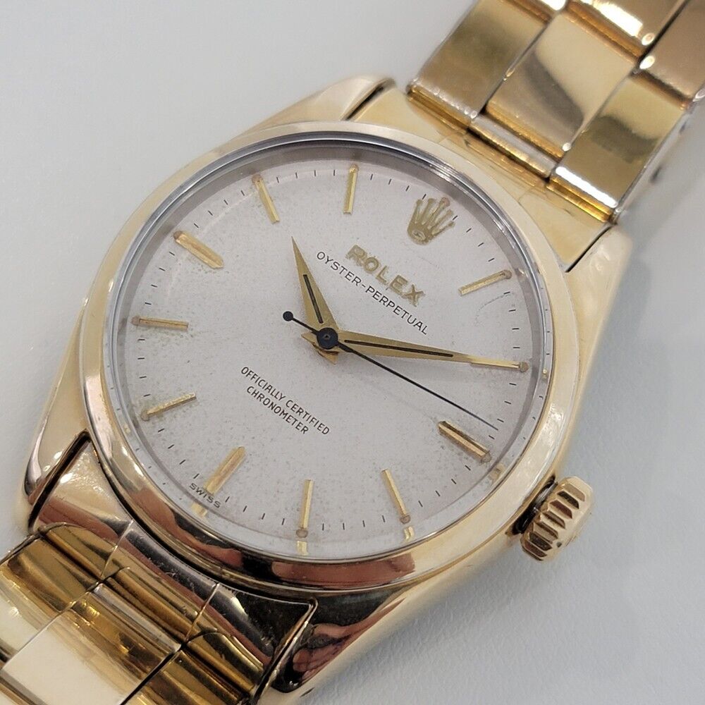 Mens Rolex Oyster Perpetual Ref 6634 1950s Gold Capped 34mm Automatic Vintage Watch Online