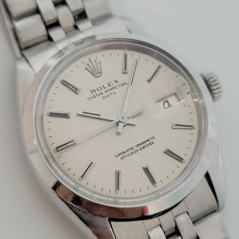 Mens Rolex Oyster Perpetual Date 1960s Ref 1500 35mm Vintage Automatic RA259