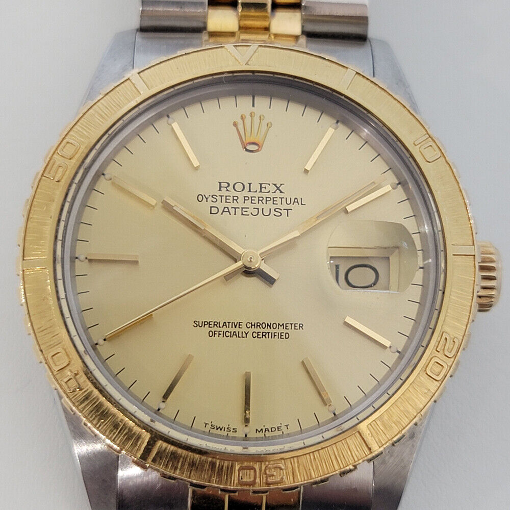 Rolex Men's Datejust 16253 Thunderbird w paper 18k Gold SS 1980s Auto RJC207