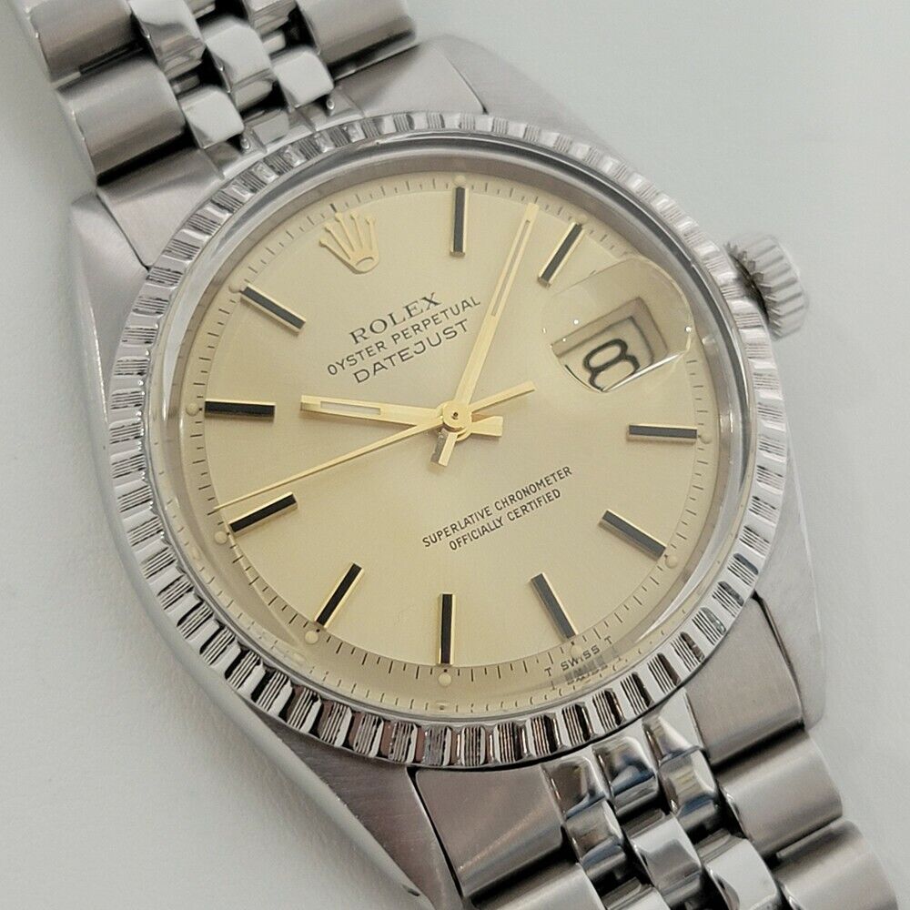 Mens Rolex Oyster Datejust 1603 1970s 36mm Stainless Auto Vintage Swiss RA226