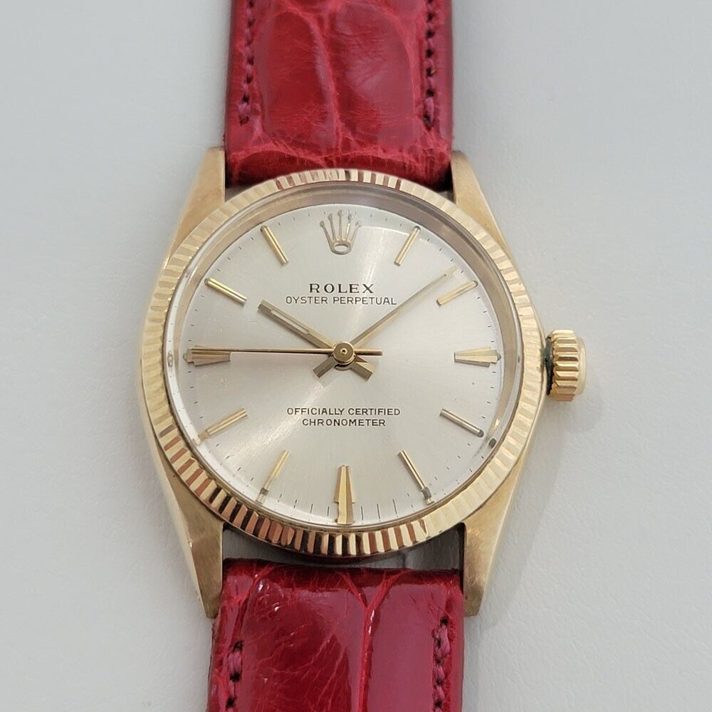 Midsize Rolex Oyster Perpetual 6551 30mm 14k  Gold Automatic Swiss 1960s RA276R