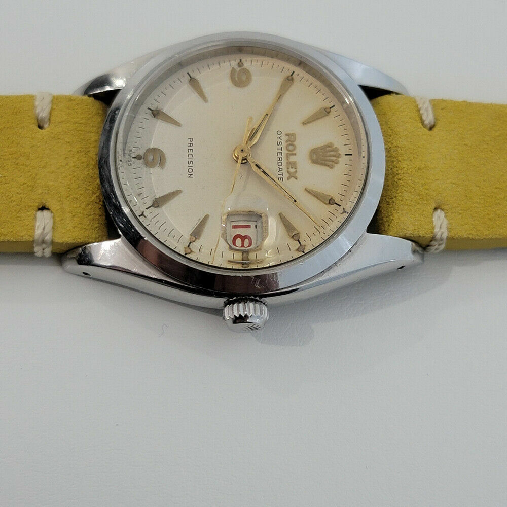 Mens Rolex Oysterdate Precision Ref 6494 34mm 1950s Vintage Manual Wind RA191