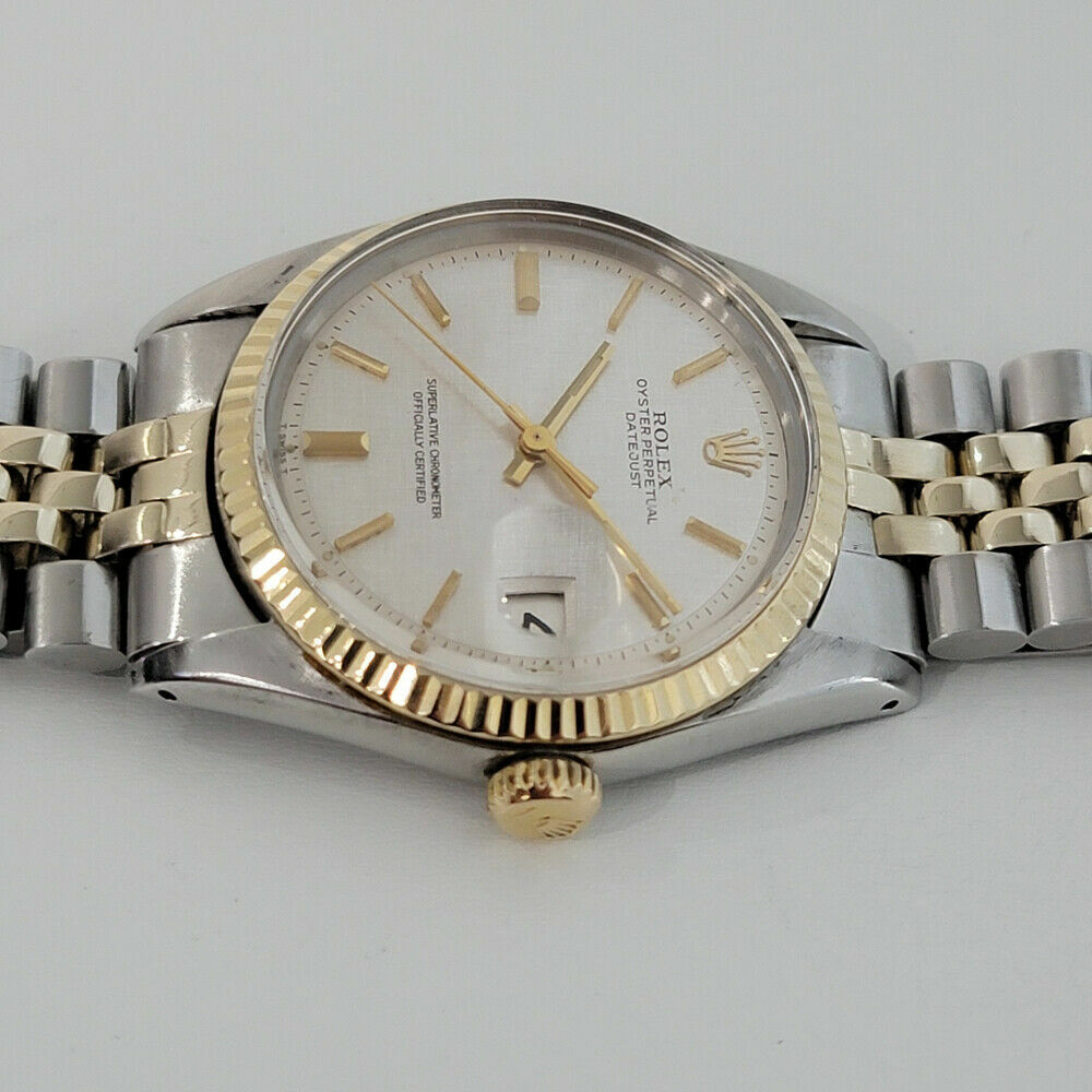 Mens Rolex Oyster Datejust Ref 1601 36mm 14k SS 1970s Automatic Vintage RJC178