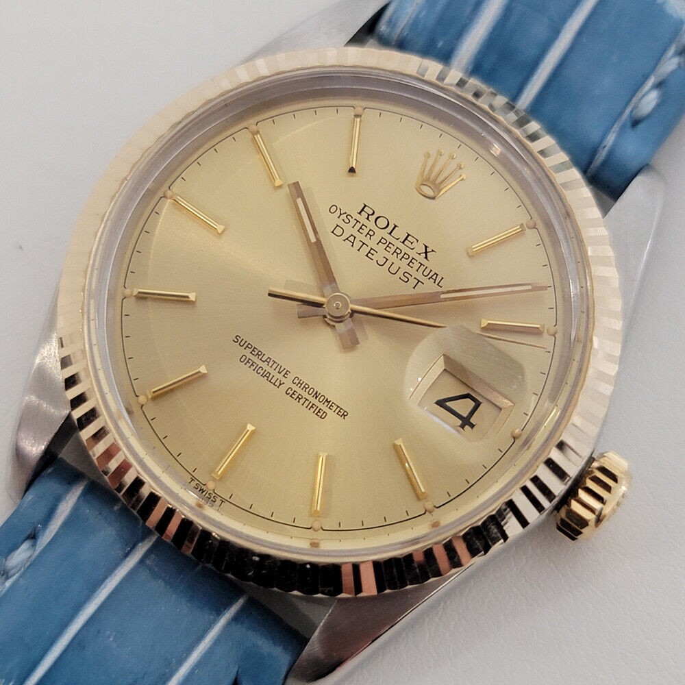 Mens Rolex Oyster Datejust Ref 16013 18k SS 36mm Automatic 1980s Swiss RJC184