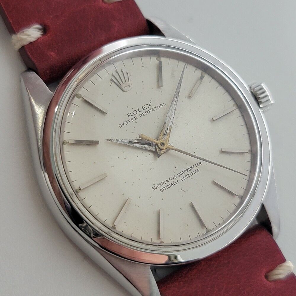 Mens Rolex Oyster Perpetual 1960s Ref 1002 34mm Automatic Swiss Vintage RA143R