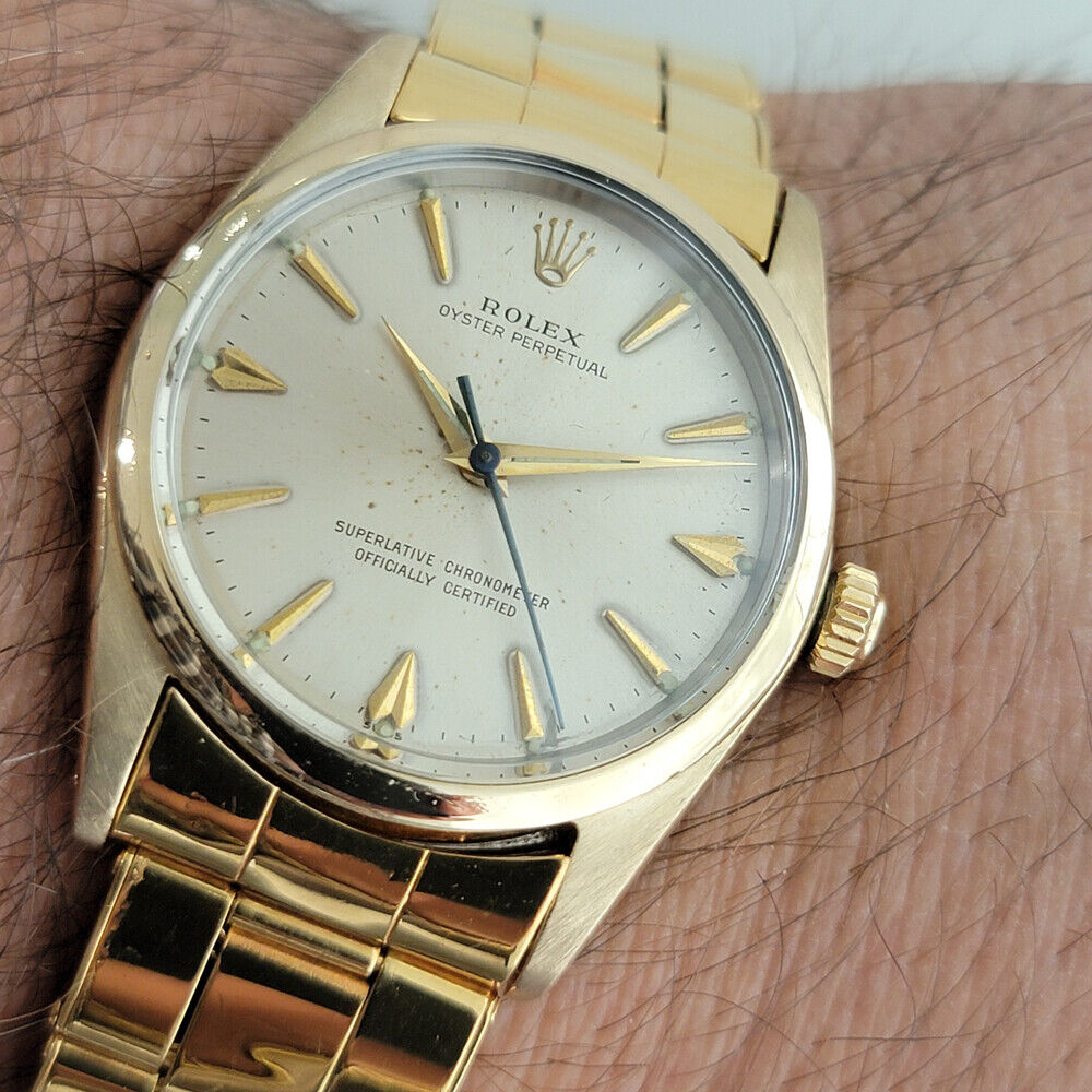 Mens Rolex Oyster Perpetual 1014 w Paper 1960s 34mm Automatic Gold Capped RA236