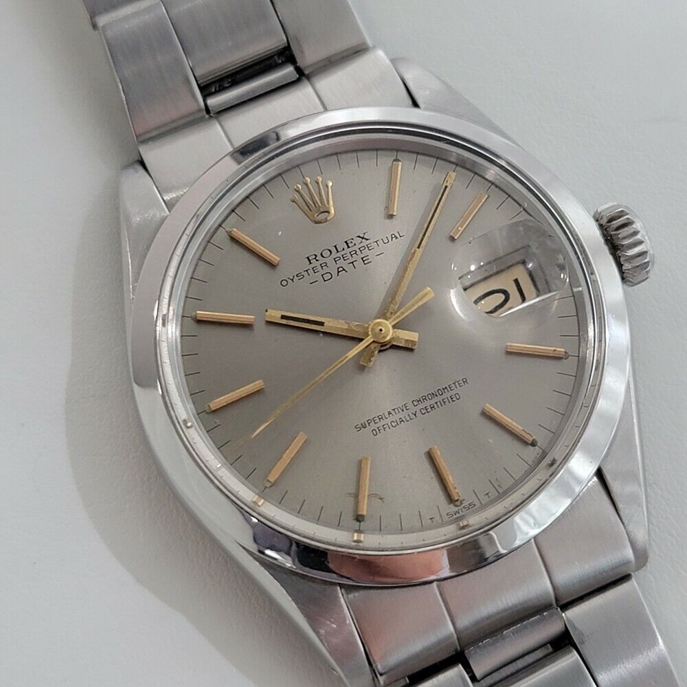 Mens Rolex Oyster Perpetual 1970s Date 1500 Automatic 35mm w Rolex Pouch RA190