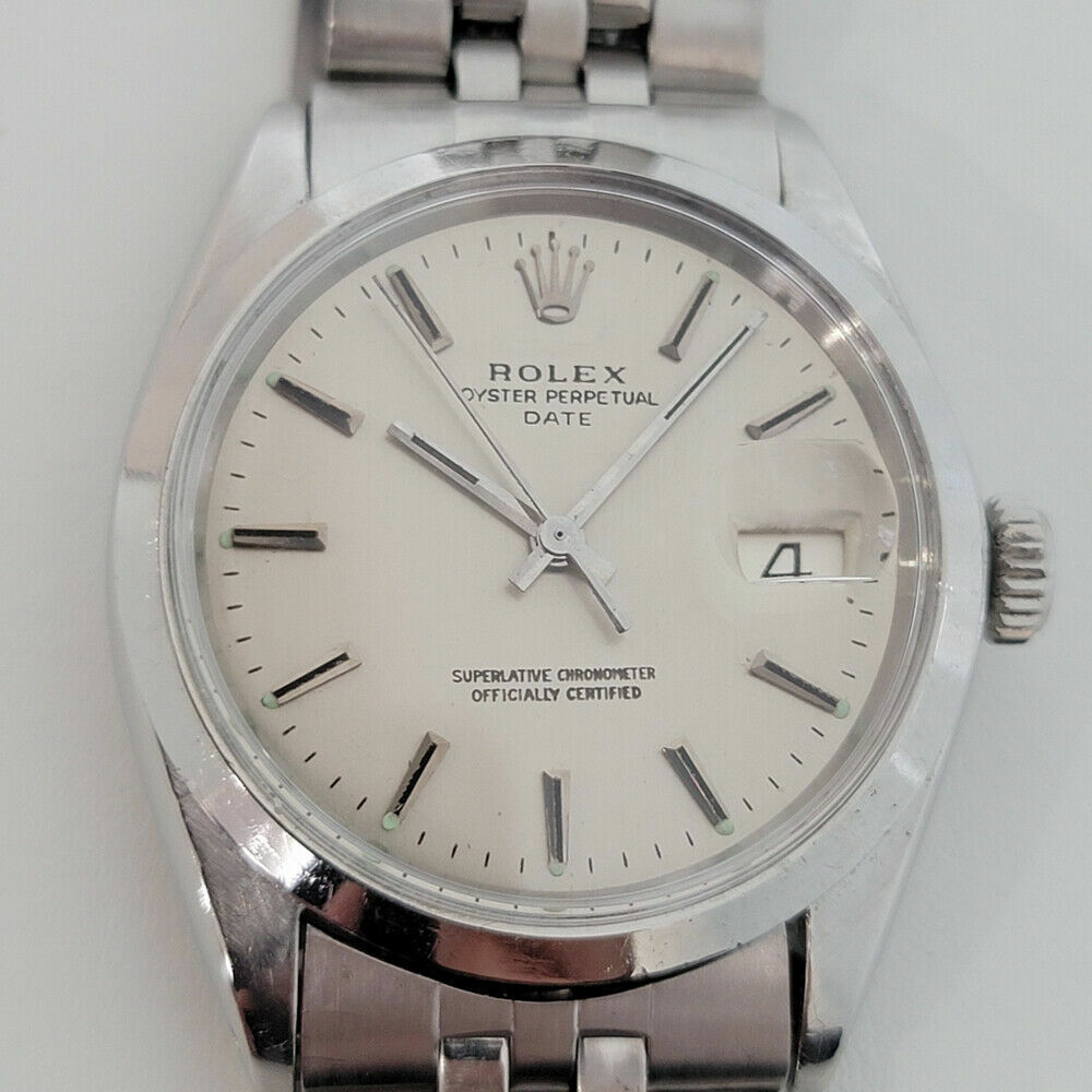 Mens Rolex Oyster Perpetual Date 1960s Ref 1500 35mm Vintage Automatic RA259