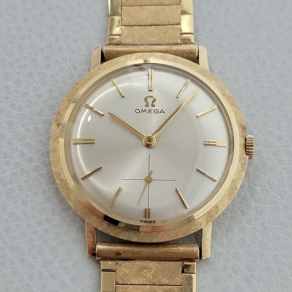 Mens Omega Ref 6597 34mm 14k Solid Gold 1960s Manual Wind All Original JM19