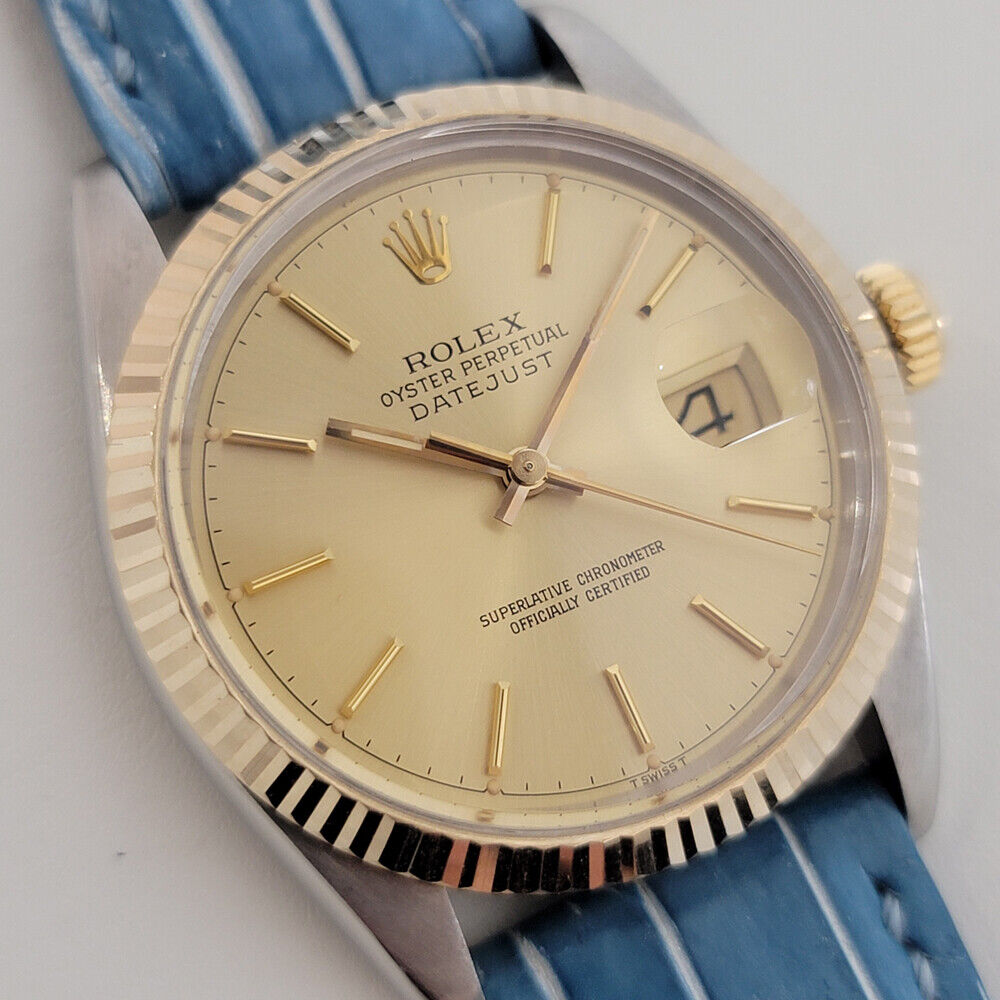 Mens Rolex Oyster Datejust Ref 16013 18k SS 36mm Automatic 1980s Swiss RJC184