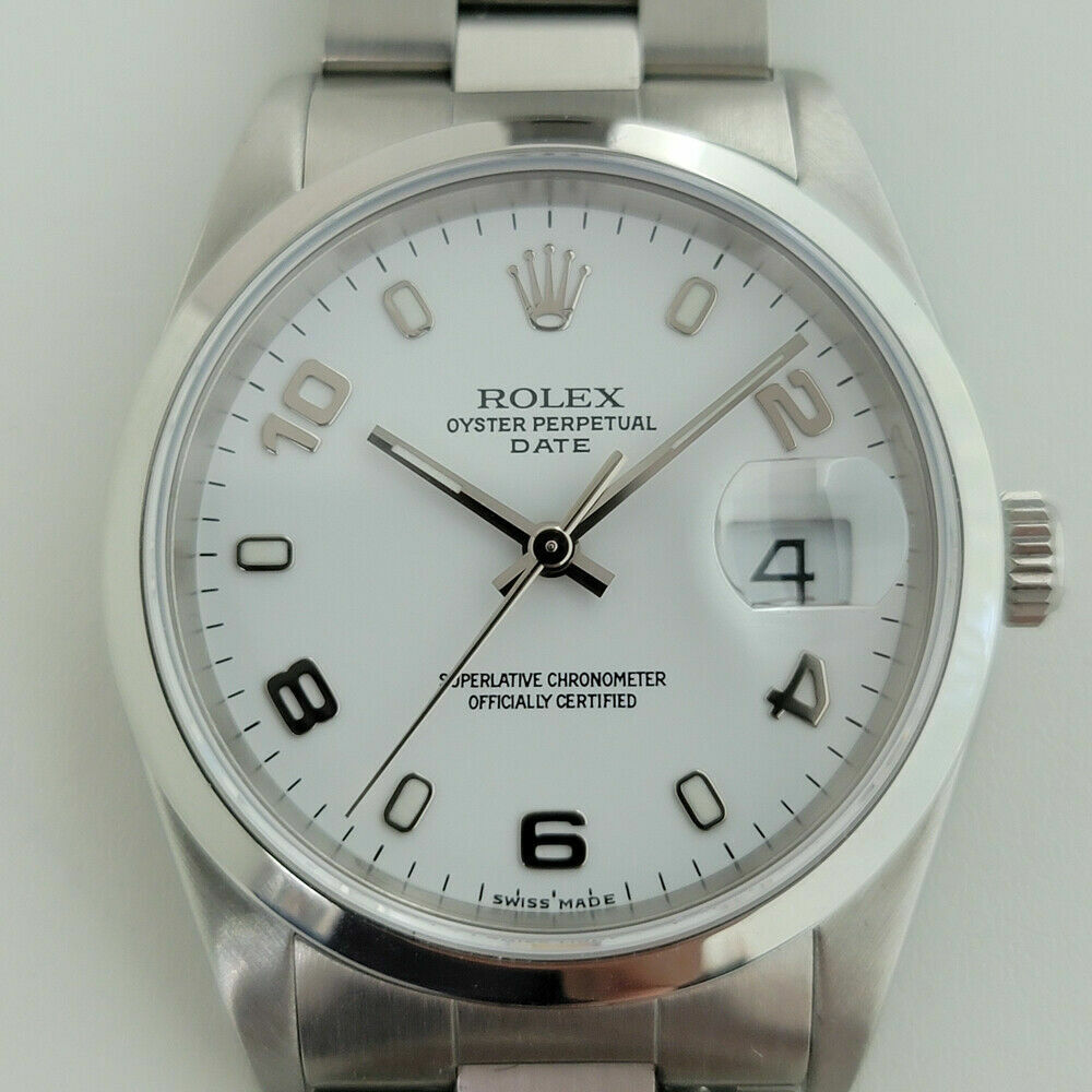 Mens Rolex Oyster Perpetual Date 15200 35mm Automatic 2000s w Rolex Pouch RJC144