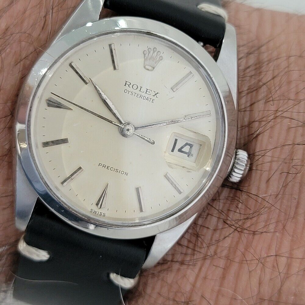 Mens Rolex Oysterdate Precision 1960s Ref 6694 34mm Vintage Manual Wind RA207