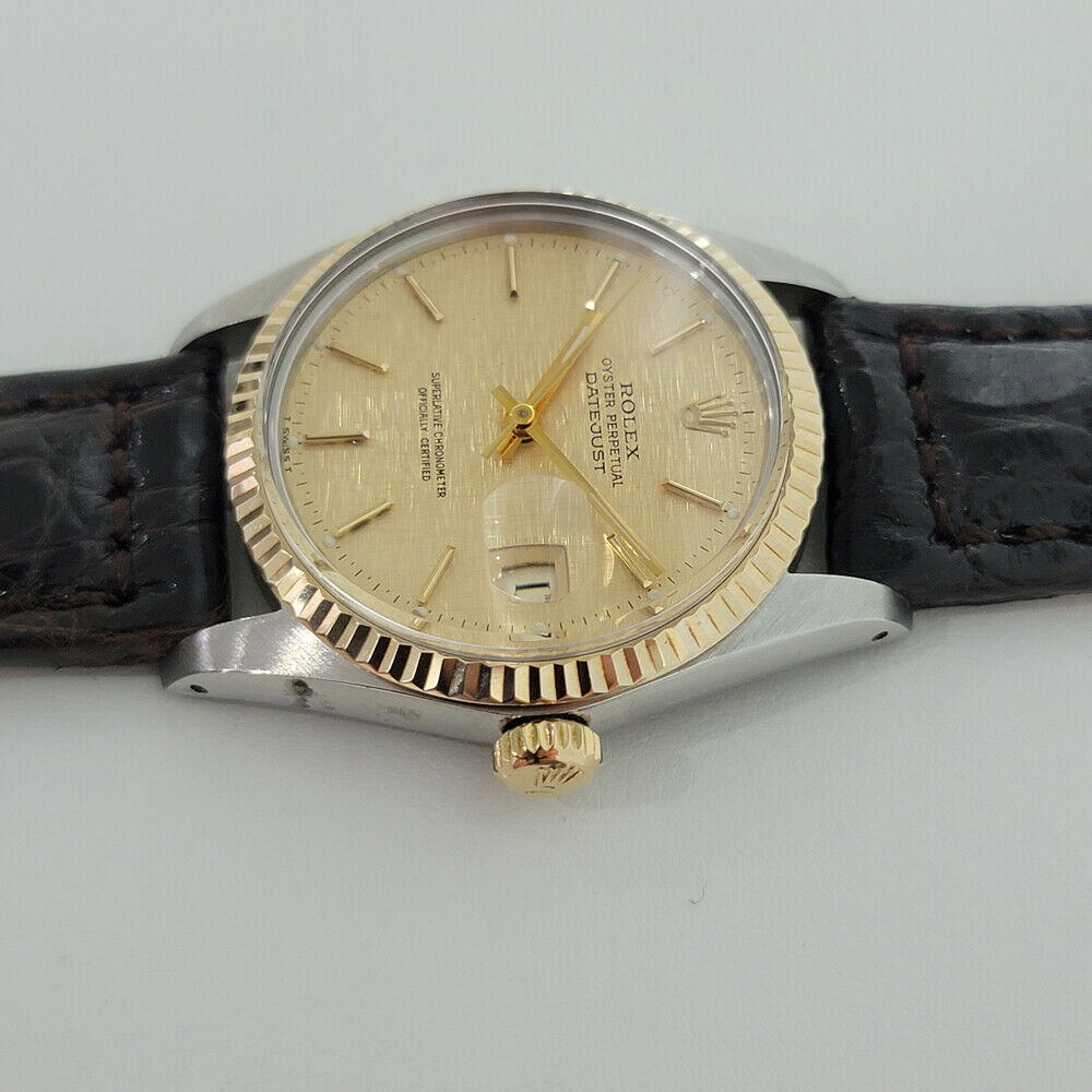 Mens Rolex Oyster Datejust Ref 16013 1980s 36mm 18k SS Swiss Automatic RJC176