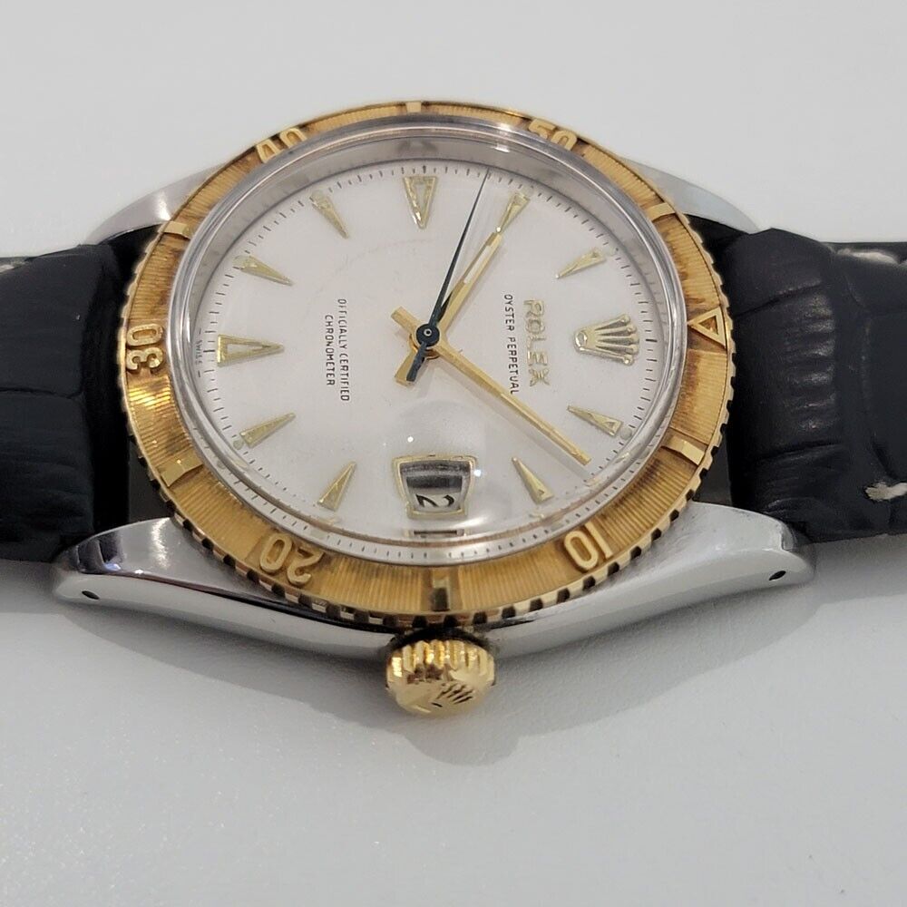 Men's Rolex Oyster Turn O Graph Ref 6309 18k SS Automatic Vintage 1950s RJC171B