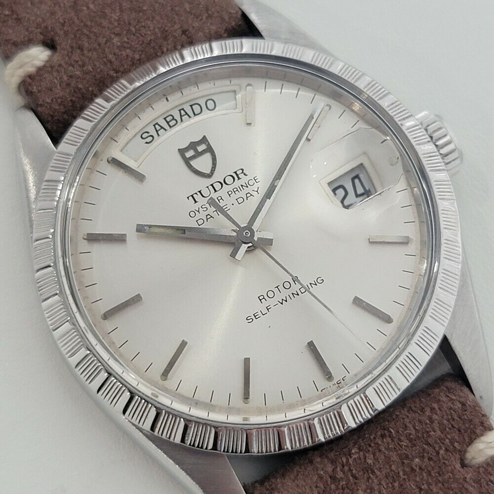 Mens Tudor Rolex Oyster Prince Ref 94510 Auto Date Day 36mm Swiss 1980s RA251