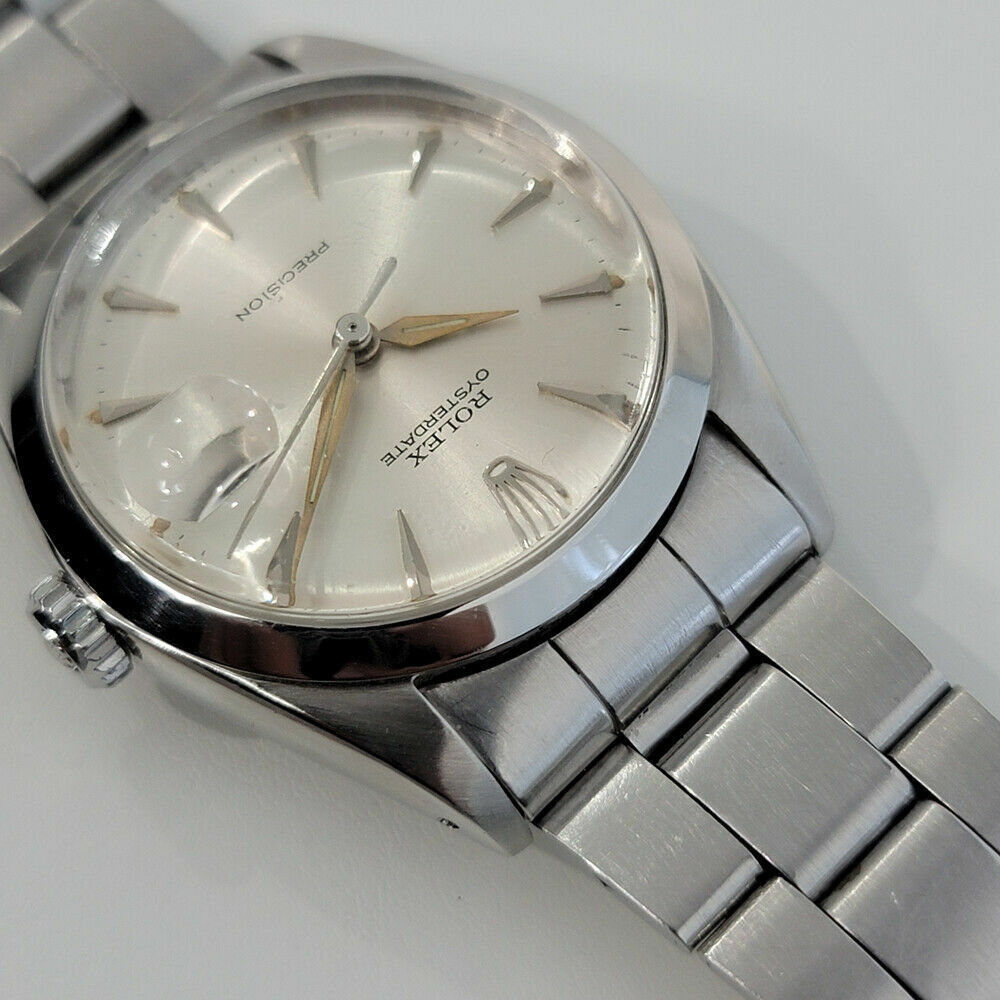 Mens Rolex Oysterdate Precision Manual Wind Ref 6694 34mm Vintage 1960s RA222