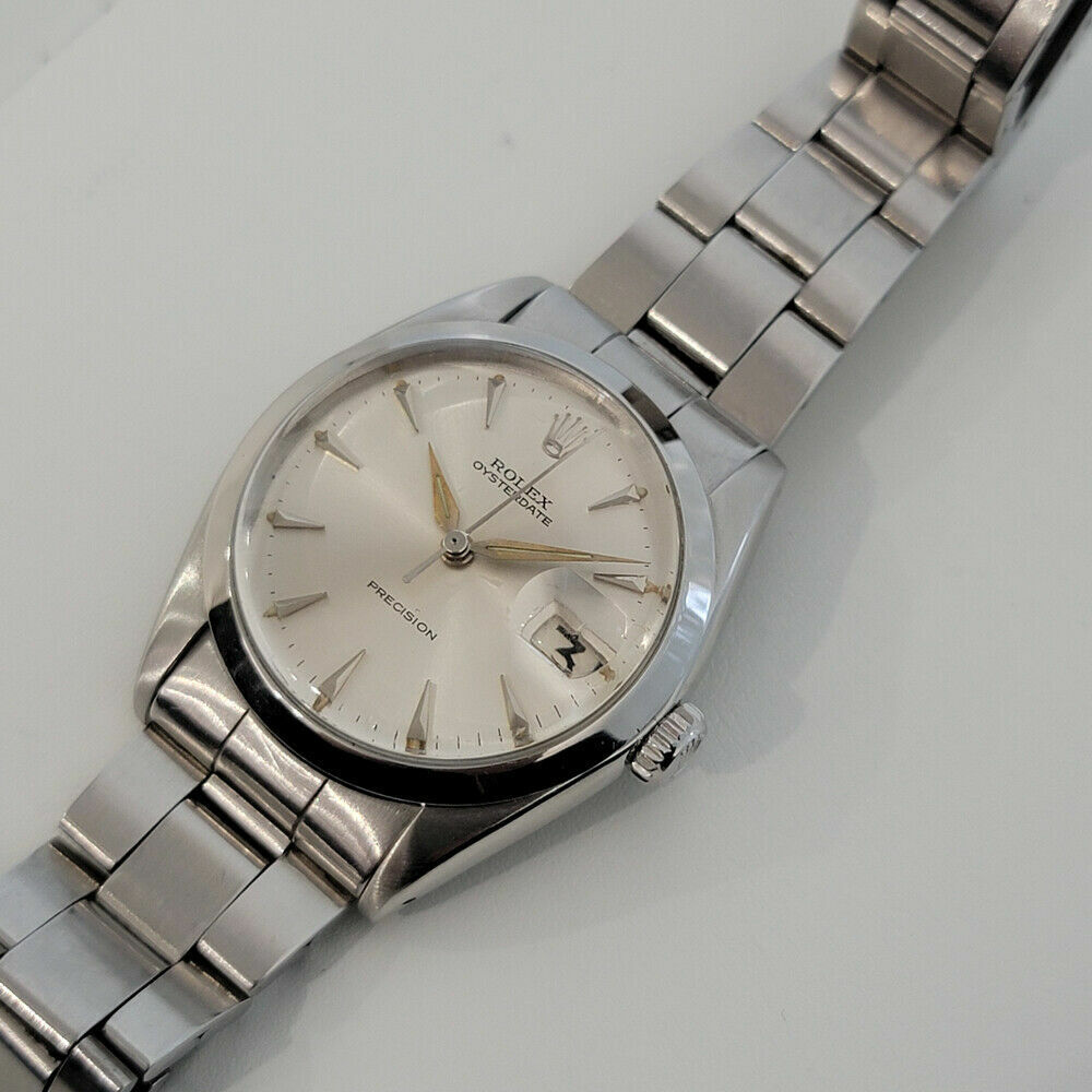 Mens Rolex Oysterdate Precision Manual Wind Ref 6694 34mm Vintage 1960s RA222