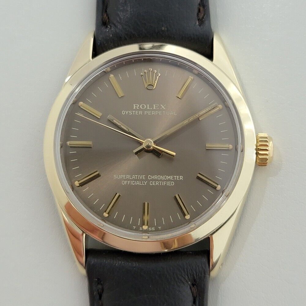 Mens Rolex Oyster Perpetual 1024 34mm Gold Capped 1970s Automatic Vintage RA375