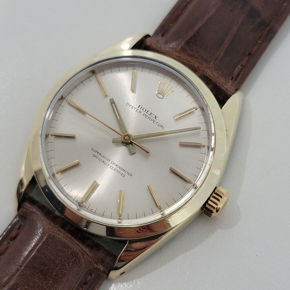 Mens Rolex Oyster Perpetual 1024 34mm Gold Capped Automatic Swiss 1960s RA374B