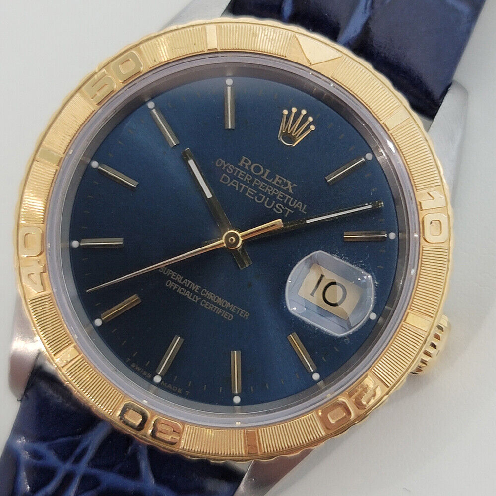 Rolex Mens Datejust Thunderbird 16263 Turn O Graph 1990s 18k Gold SS Auto RJC134