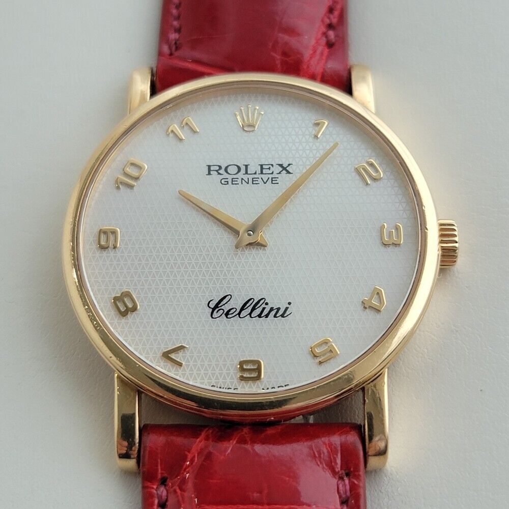 Mens Rolex Cellini Geneve Ref 5115 18k Solid Gold Manual Wind 2000s Swiss RA385R