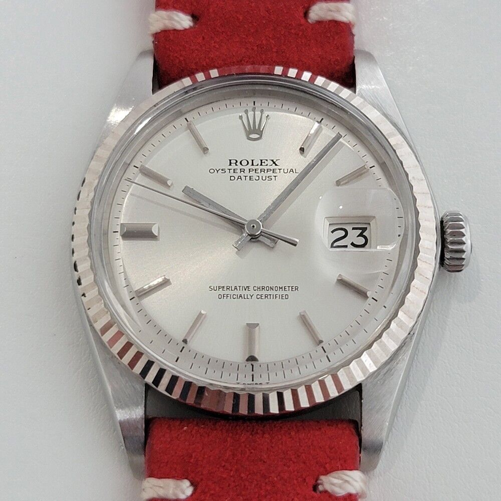 Mens Rolex Oyster Datejust 1601 36mm 18k Gold SS 1970s Automatic Vintage RA335R