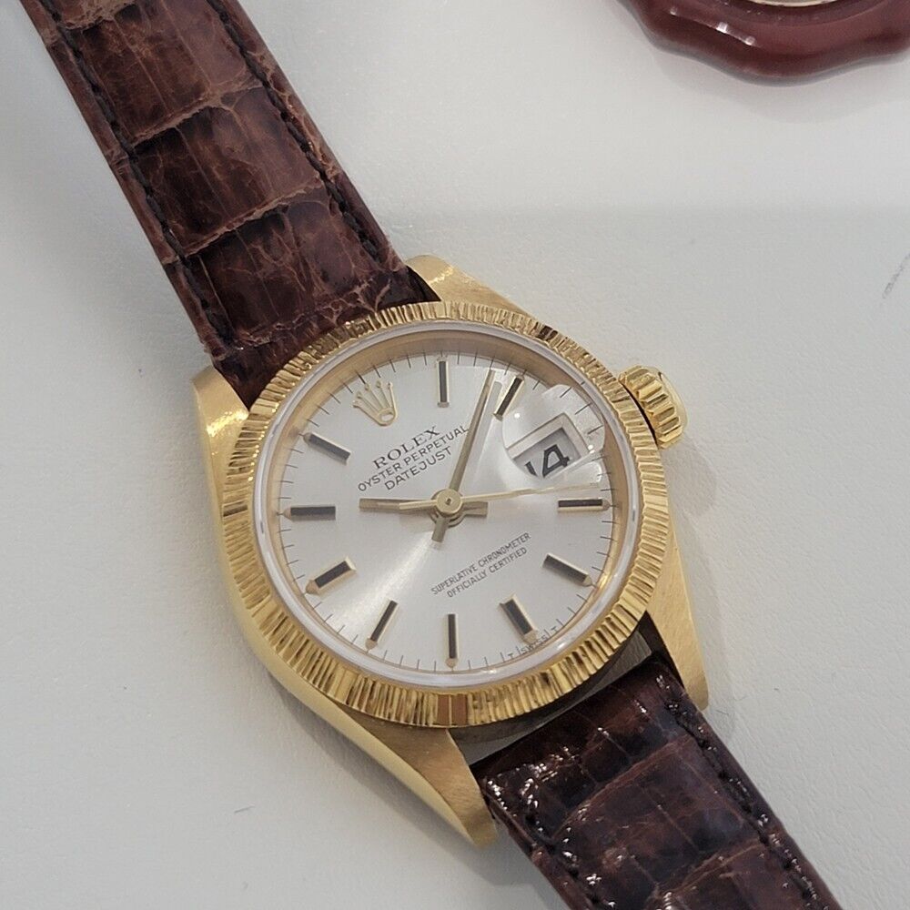 Ladies Rolex Oyster Datejust 69278 26mm Solid 18k Gold Automatic tag 1980s RA329