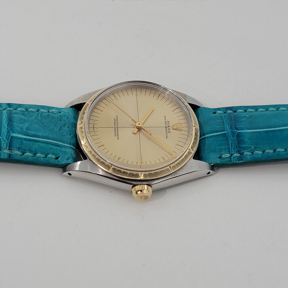 Mens Rolex Oyster Perpetual Ref 1038 35mm 18k SS Automatic 1960s Vintage RJC185