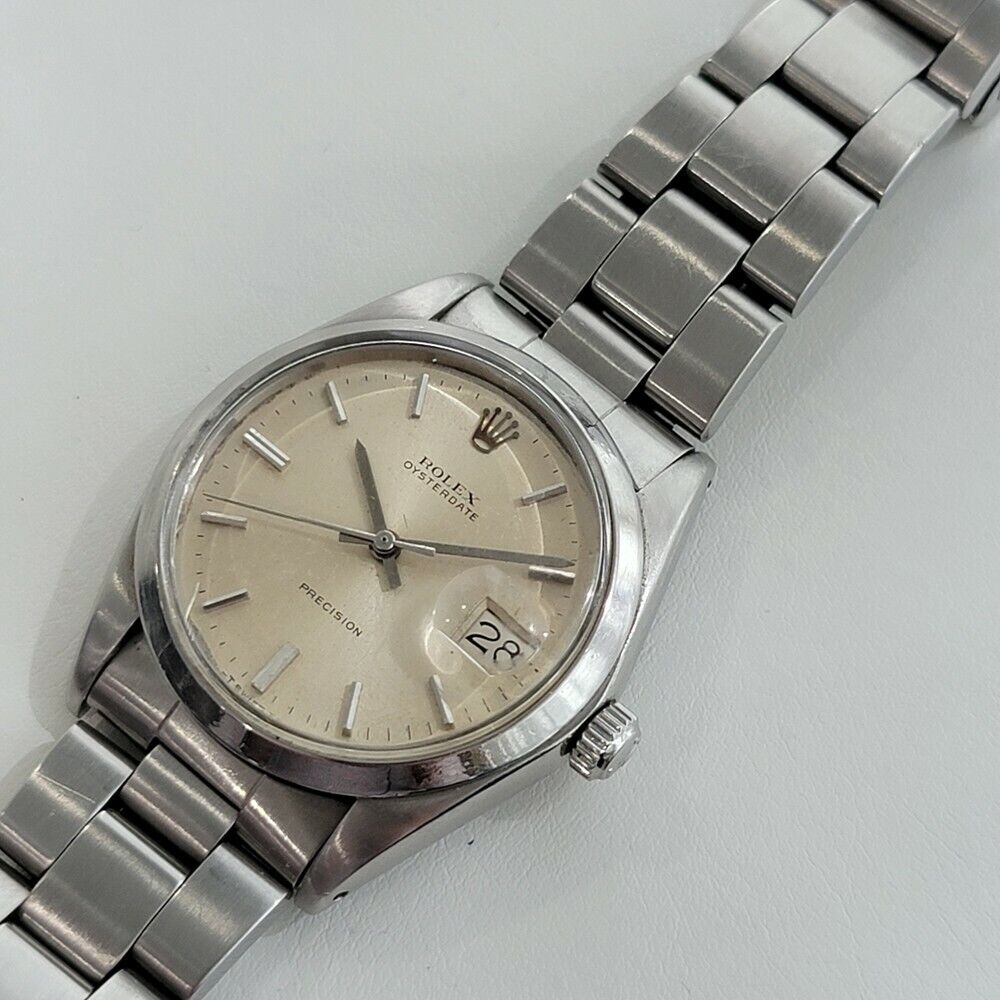 Mens Rolex Oysterdate Precision Ref 6694 34mm 1970s Vintage Manual Wind RA202