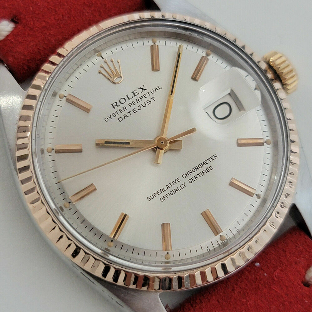 Mens Rolex Oyster Datejust 1601 36mm 18k SS 1960s Automatic Vintage Swiss RJC159