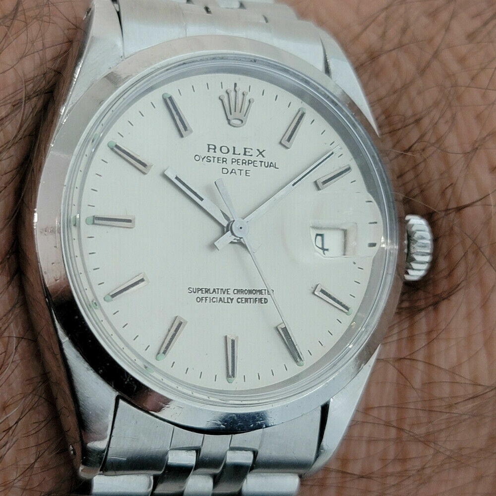 Mens Rolex Oyster Perpetual Date 1960s Ref 1500 35mm Vintage Automatic RA259