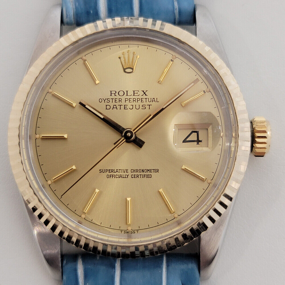 Mens Rolex Oyster Datejust Ref 16013 18k SS 36mm Automatic 1980s Swiss RJC184