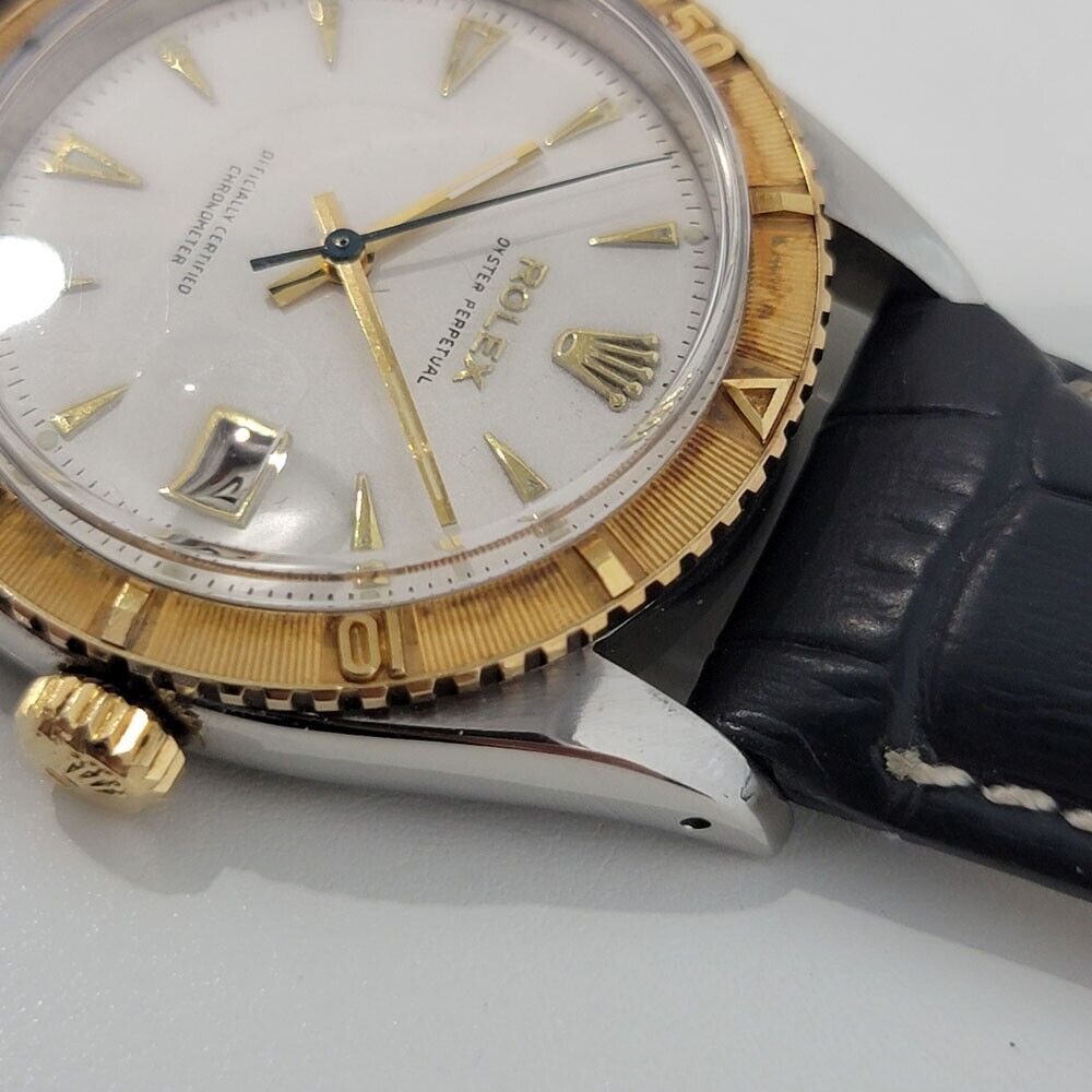 Men's Rolex Oyster Turn O Graph Ref 6309 18k SS Automatic Vintage 1950s RJC171B