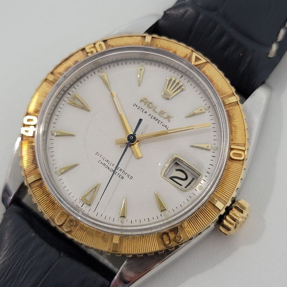 Men's Rolex Oyster Turn O Graph Ref 6309 18k SS Automatic Vintage 1950s RJC171B