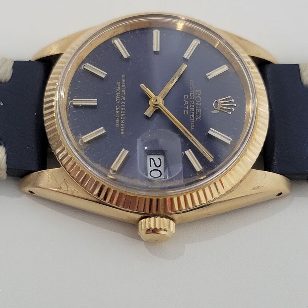 Mens Rolex Oyster Perpetual Date Ref 1503 14k Gold 35mm 1960s Automatic RA264B