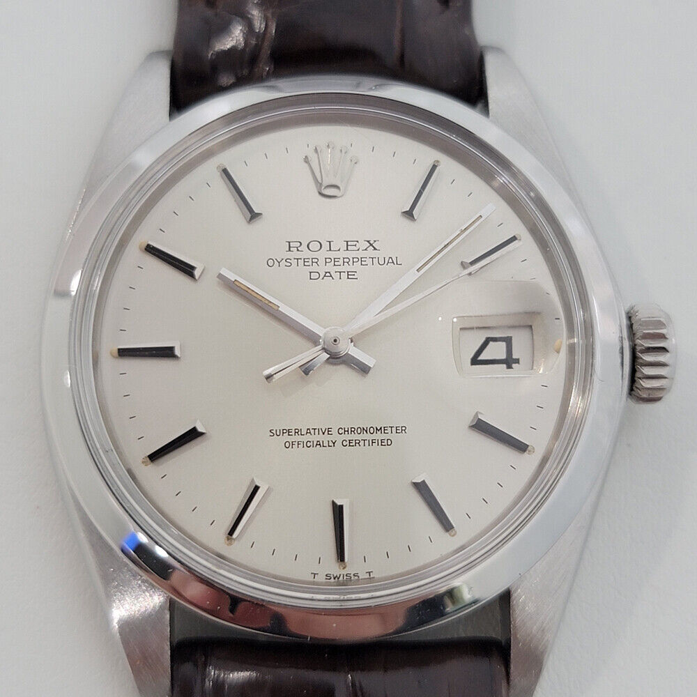 Mens Rolex Oyster Perpetual Date w Paper Ref 1500 35mm Automatic 1960s RA245B