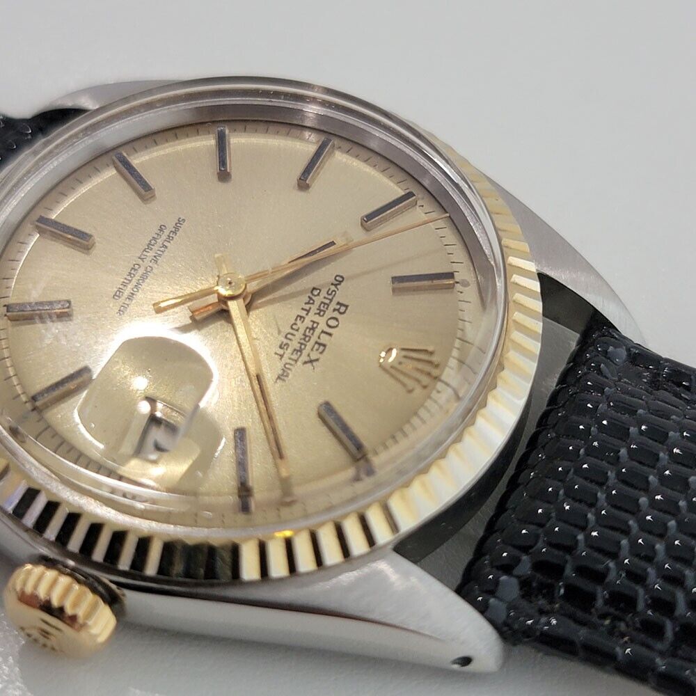 Mens Rolex Oyster Datejust Ref 1601 36mm 18k SS 1970s Automatic Vintage RA170B