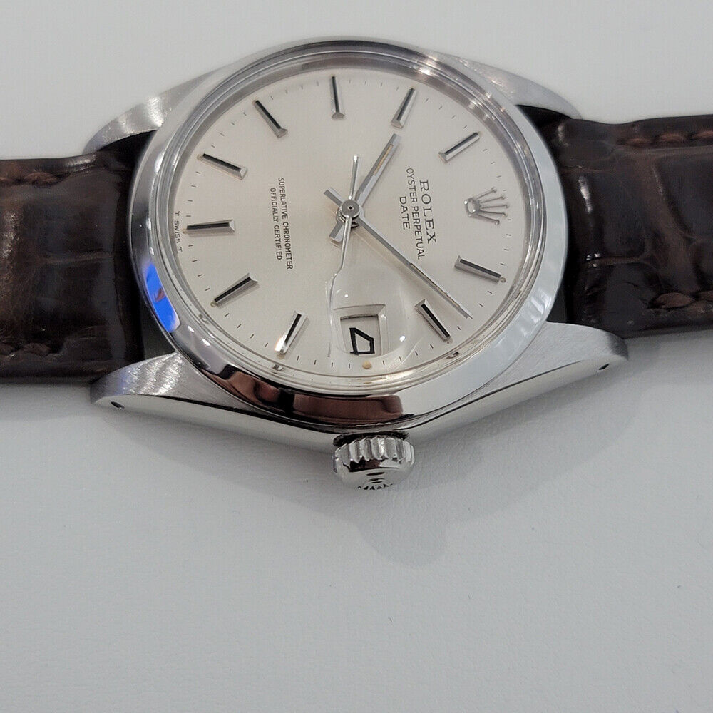 Mens Rolex Oyster Perpetual Date w Paper Ref 1500 35mm Automatic 1960s RA245B